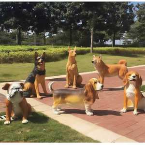 Jardín grandes estatuas de perro FRP Labrador realista Chihuahua Dachshunds personalizado interior hogar Patio terraza tienda de mascotas ventana escultura - Product Image 4
