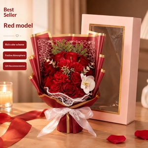 Ramo de Jabón en Forma de Rosa para el Día de San Valentín, Regalo de Flores Artificiales Romántico y Creativo - Product Image 1
