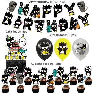 Venta al por mayor <span class=keywords><strong>BADTZ</strong></span> <span class=keywords><strong>MARU</strong></span> pingüino fresco Feliz cumpleaños fiesta decoración conjunto Banner pastel Topper Animal Globos conjuntos - Product Image 2