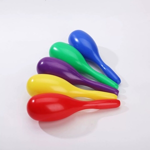 Maracas en plastique colorées brillantes, shakers à sable monobloc, jouets de percussion pour fêtes, concerts et maternelles - Product Image 6