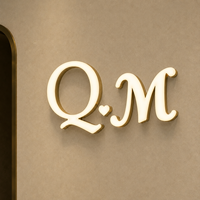 Letrero Personalizado con Letras de Canal LED 3D de 15 mm, Acrílico Transparente con Acabado Arenado, Acero Inoxidable Dorado Titanio Cepillado, Logotipo en Blanco Cálido