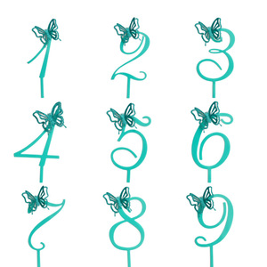 Adorno de acrílico para pastel con diseño de miel y dulzura, números del 0 al 9 con brillantina y mariposas, decoración para fiestas de cumpleaños, adorno para pastel. - Product Image 3