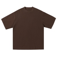 Kaos Pria 280g Katun Murni Tebal O-Neck Hitam Putih Warna Solid Lengan Pendek Model Longgar Bernapas