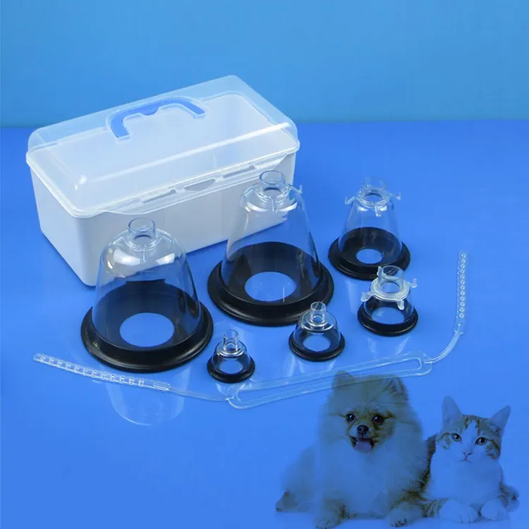ペット麻酔マスク犬猫透明PCコーン獣医麻酔呼吸カップペット麻酔酸素マスクチューブ付き