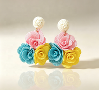 Anting Gantung Bunga Mawar Vintage Bohemian, Anting Panjang untuk Pernikahan, Hadiah Pengiring Pengantin