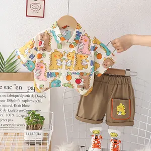 Heren Baby Shirt Pak Zomer Nieuwe Jongens Modieuze Tweedelige Kinder Knappe Kleding