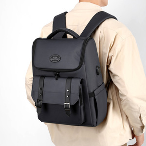 <span class=keywords><strong>Sac</strong></span> à <span class=keywords><strong>dos</strong></span> d'affaires pour hommes, décontracté, grande capacité, pour voyage, ordinateur portable, école, trajets quotidiens, avec port USB, étanche, en denim et polyester, 20-35L - Product Image 3