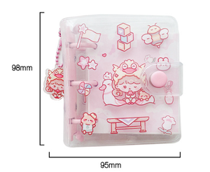 Mini carpetas transparentes de PVC de Corea, cubiertas de Carpeta de 3 anillas, botón a presión, cuadrícula, páginas en Color para cuaderno, cuaderno promocional - Product Image 6