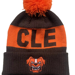 Custom Embroidered Pom Pom <b>Beanie</b> Knit Winter Hat Jacquard Logo Bulldog Graphic Team Sport Headwear 2026 - Product Image 1