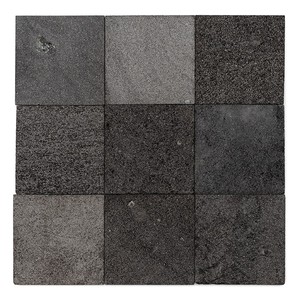 Carrelage en pierre de lave noire 20x20, revêtement de sol extérieur naturel - Product Image 1