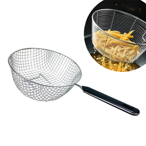 Cesta de malla metálica de acero inoxidable <span class=keywords><strong>DaS</strong></span> con asa para freír patatas fritas y <span class=keywords><strong>pasta</strong></span> - Product Image 1