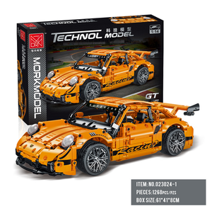 XMORK 1 14 Roze ABS Plastic 40-delige Educatieve Bouwblokken Raceauto met Modern Gebouwen Thema - Product Image 3