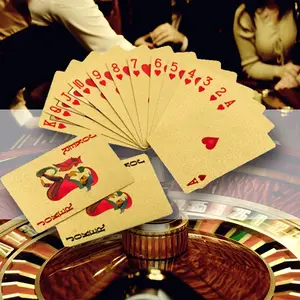 Fabriek Directe Levering Grappige Familie Kaartspel Papier Poker Goud 40-jarig Jubileum Speelkaarten