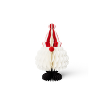 Lot de 2 décorations de Noël et du Nouvel An en papier nid d'abeille, figurines de Père Noël et de gnome pliables 3D écologiques pour la maison, la table et les boutiques