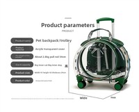 Sac à dos de transport pour animaux de compagnie Premium, type capsule spatiale, avec fenêtre transparente, ventilé, amovible, à roulettes et à main, pour les promenades quotidiennes et les longs trajets