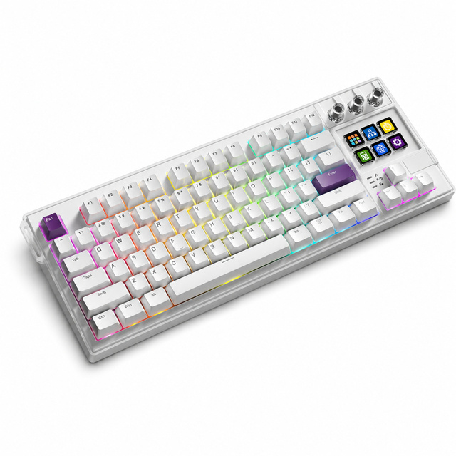 MiraBox 87 Keys Hot Swappable Mechanical Gaming Keyboard, RGB Backlit Wired Programmable Anti-Ghosting for Gamer