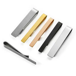 custom silver gold laser engraving logo tie clip men blank tie clips tie pins