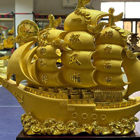 Fabriqué à la main lisse voile voilier résine ornement Feng Shui richesse décor à la maison pour bureau bureau salon armoire