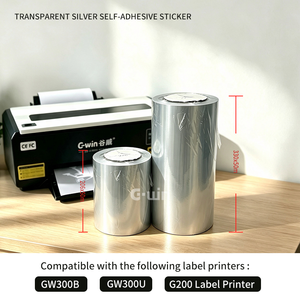 High Quality Printing <b>Machinery</b> Materials Transparent Silver Self-adhesive <b>Stickers</b> Roll Material for Label <b>printer</b> Use - Product Image 3
