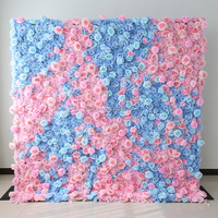 Décoration de fond floral pour révélation de sexe de bébé, idée de fête de naissance, mur de fleurs artificielles en rose pour organisateur d'événements de mariage