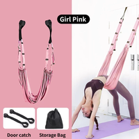 Corde de yoga aérien suspendue, Corde élastique d'extension pour porte, Corde de yoga à domicile, Équipement d'entraînement pour splits, équilibres sur les mains, et flexions dorsales