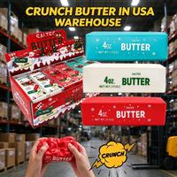 USA Warehouse Christmas Crunchy Butter Squishy 4oz Small Butter Bar ASMR Crunch Squishy Stress Squeeze Fidget Toy Christmas Gift