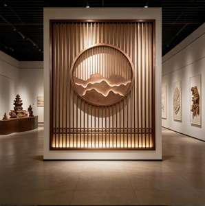 El Panel Divisor de Pared de Acero Inoxidable Más Popular con Patrón 3D Dorado, Panel Divisor de Pared Metálico, Separador de Ambientes - Product Image 3