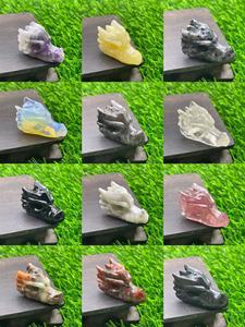 งานแกะสลักหินอเมทิสต์ธรรมชาติขนาด 1.5 นิ้ว ของขวัญคริสตัลรูปหัวมังกร - Product Image 4