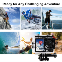 Caméra d'action sportive étanche 30M avec double écran 20M pixels 4K60FPS, EIS six axes, WIFI, USB-C, grand angle 145°