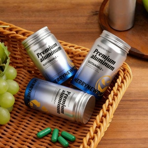 Bouteille en aluminium avec bouchon à vis pour emballage de produits de santé en capsules, emballage de compléments alimentaires, luxe - Product Image 2
