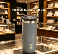 Gobelet isotherme à café octogonal en acier inoxydable 304 de 350 ml et 450 ml avec logo personnalisé, tasse de voyage portable avec cordon