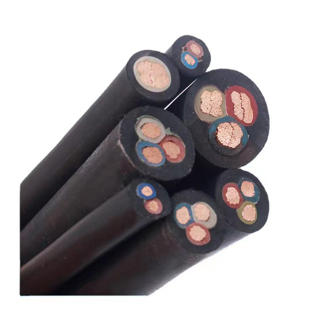 JHS Submersible Pump Waterproof Wear-resistant 4x2.5 3.5 Sqmm 450/750V Round/Flat Rubber Cover Flexible Cable Pure Copper
