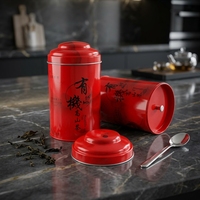 Boîte ronde en fer blanc hermétique personnalisable avec logo et couleur pour emballage de thé et de café, double couvercle, matériaux recyclés, support pour poudre