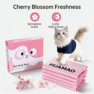 Sacs à déjections canines roses extra épais et résistants, sacs à déchets pour animaux de compagnie anti-fuites pour la promenade, les voyages et tous les animaux de toutes tailles - Product Image 3