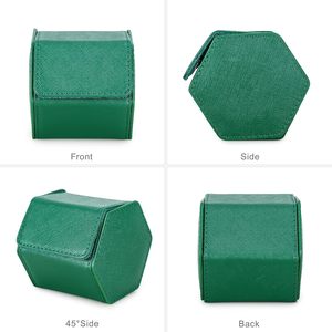 Étui de voyage pour montre en <span class=keywords><strong>cuir</strong></span> Saffiano, étui en <span class=keywords><strong>cuir</strong></span> pour 1 montre et bracelets précieux (vert) - Product Image 3