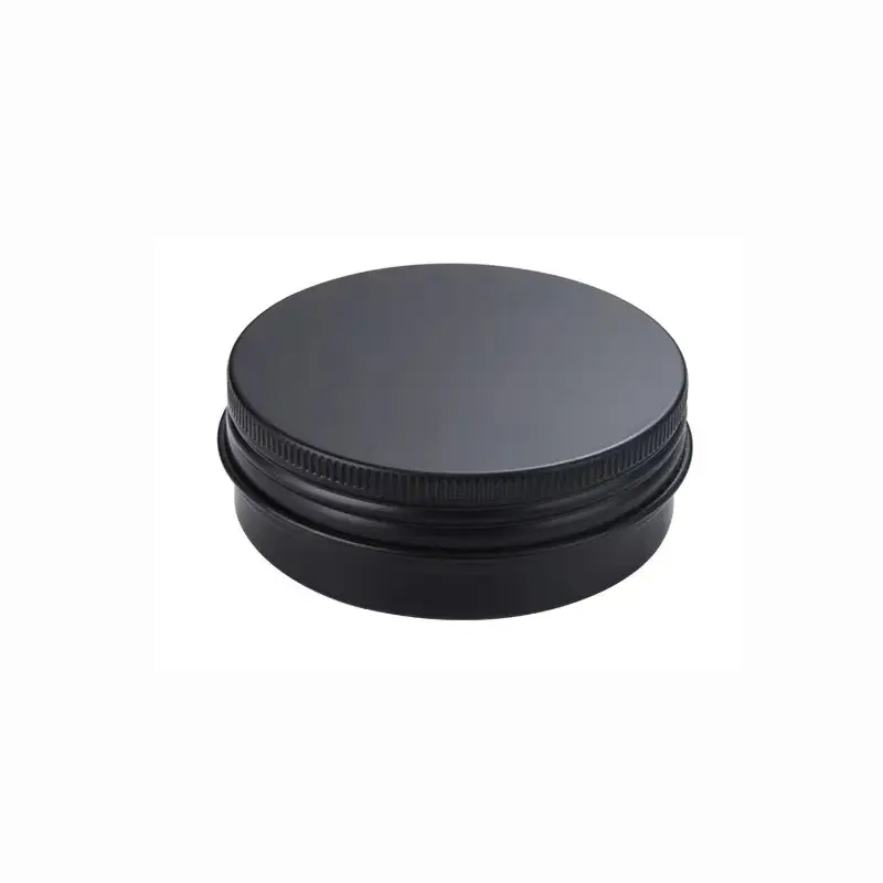 Eco-Friendly Metal Candle Tin Matte Black Cream Cosmetic Packaging Container Round Aluminum Jar Box