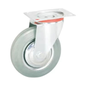 Nouvelle Arrivée Roue Industrielle avec Noyau en Acier Qualité Supérieure Roue Pivotante à Roulement à Billes avec Frein Caoutchouc Gris - Product Image 4