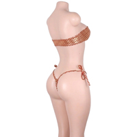 Tenue de danse exotique personnalisée, effet écailles de poisson métalliques, pour service de bouteilles, strip-tease, rave, pole dance, avec chaînes en strass, ensemble de costumes et accessoires