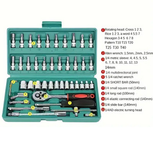 Nhà Máy bán hàng trực tiếp spanners bán như bánh nóng 46 ổ cắm wrenches Screwdriver lắp ráp bay Ratchet cờ lê ổ cắm hộp công cụ - Product Image 4