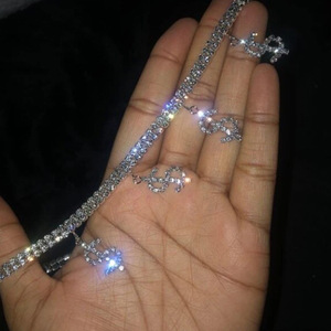 <span class=keywords><strong>Collier</strong></span> hip hop plaqué or blanc, bijou <span class=keywords><strong>ras</strong></span> <span class=keywords><strong>du</strong></span> <span class=keywords><strong>cou</strong></span> à <span class=keywords><strong>Double</strong></span> <span class=keywords><strong>rang</strong></span>ée de diamant scintillant, pendentif en cristal - Product Image 5