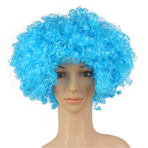 Perruque de cheveux synthétiques bruns, bandeau <span class=keywords><strong>Disco</strong></span> Clown, perruque de fête <span class=keywords><strong>Afro</strong></span> brune - Product Image 4