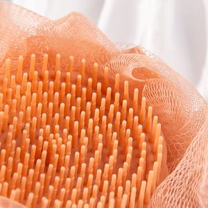 GLOWAY el çift taraflı çok fonksiyonlu 2-In-1 saç baş masaj aleti şampuan fırça kabağı örgü banyo süngeri duş sünger topu - Product Image 5