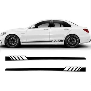 Vinilo Adhesivo Negro para Carrocería de Coche, Película de PVC con Rayas, Envoltura Deportiva Autoadhesiva para Automóviles, DIY - Product Image 1