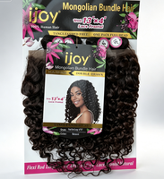 Perruque Cheveux Mélangés 4 Paquets 13x4 Frontal en Dentelle Transparente Couleur Naturelle Double Drawn Ensemble de Paquets de Cheveux