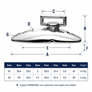 Charnière de pont en acier inoxydable 316 <span class=keywords><strong>pour</strong></span> cadre <span class=keywords><strong>Bimini</strong></span>, fixation latérale, base concave 81mm 92mm <span class=keywords><strong>pour</strong></span> Yacht, Ponton, <span class=keywords><strong>Voilier</strong></span> - Product Image 4