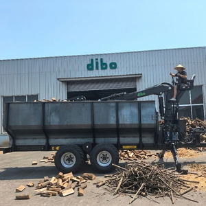 Remorque forestière DIBO CE 14 tonnes pour le transport de grumes, avec côtés à lattes et grue à bois de 7,8 m - Product Image 1