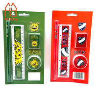 Ensemble de papeterie personnalisé en blister, kit de fournitures scolaires promotionnelles avec règle, crayon et gomme