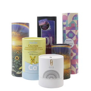 Petit emballage en carton personnalisé <span class=keywords><strong>pour</strong></span> thé, café, boîte cadeau avec tube cylindrique en papier, boîte ronde <span class=keywords><strong>pour</strong></span> biscuits, aliments <span class=keywords><strong>pour</strong></span> bébés - Product Image 3