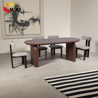Table à manger télescopique extensible en bois de style européen, simple, pour la maison, petit appartement, forme ovale, style japonais rétro, bureau