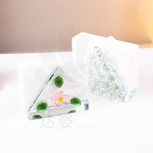 Crystal Napkin <b>Box</b> With <b>Flower</b> Design Handmade Home Decor Desktop Ornament Multicolor Modern Simple Style - Product Image 1